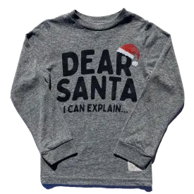 Retro Brand - Dear Santa Long Sleeve in Heather Grey