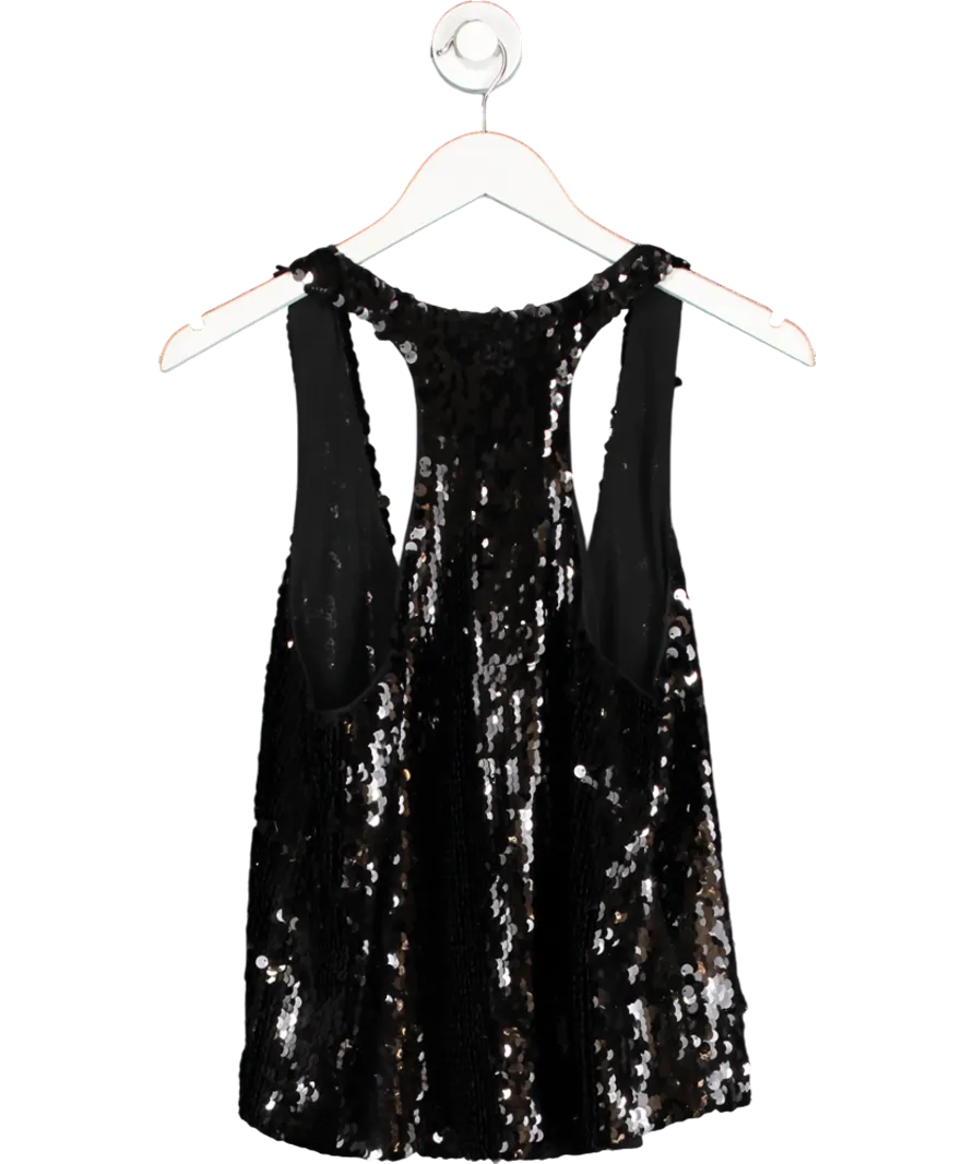 Retrofete Black Mandy Sequin Top UK S