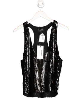 Retrofete Black Mandy Sequin Top UK S