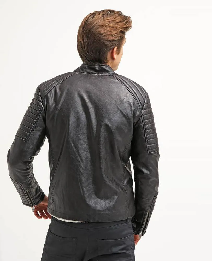 Robt Black Quilted Leather Jacket