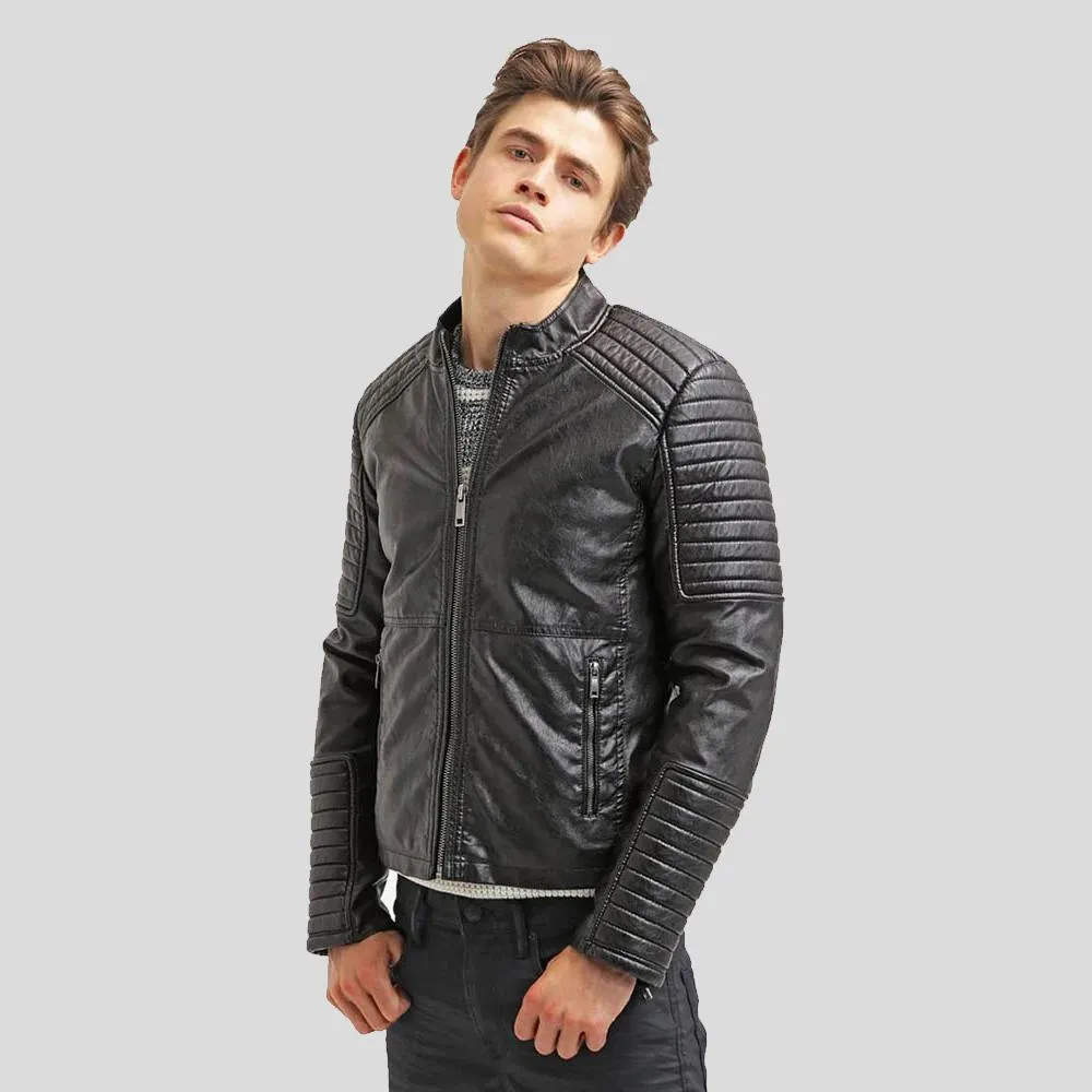 Robt Black Quilted Leather Jacket