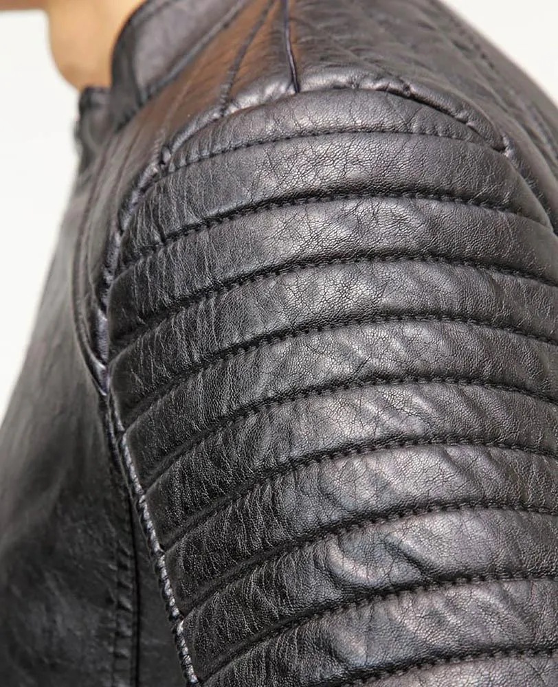 Robt Black Quilted Leather Jacket