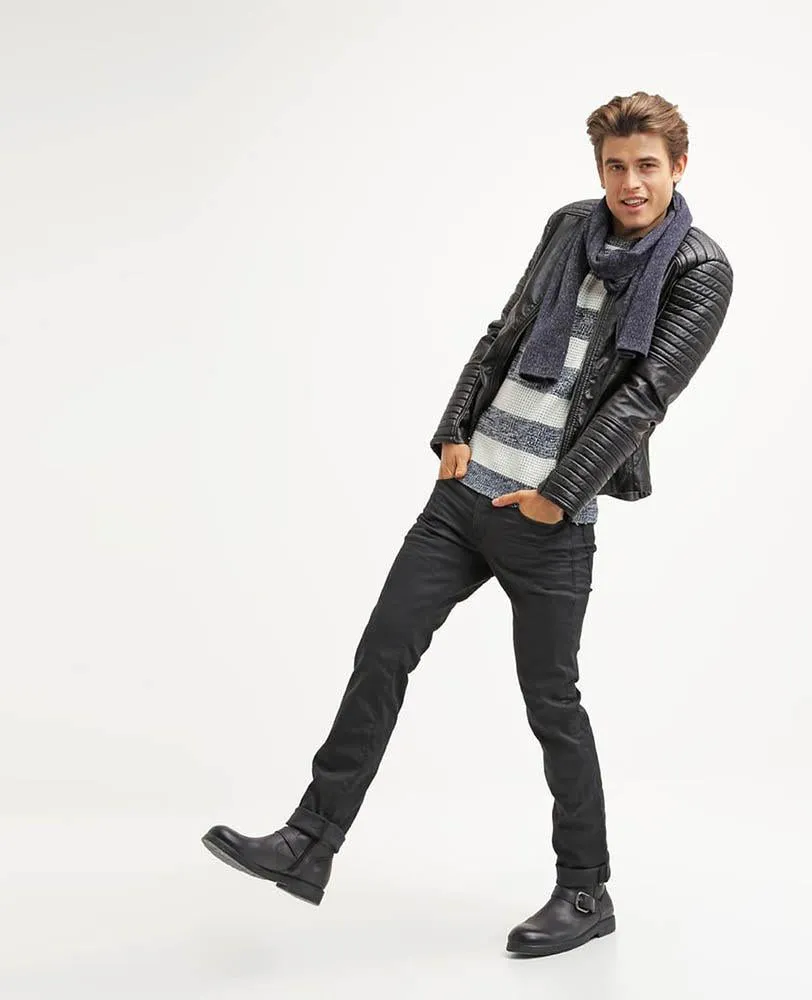Robt Black Quilted Leather Jacket