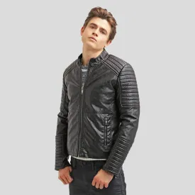 Robt Black Quilted Leather Jacket