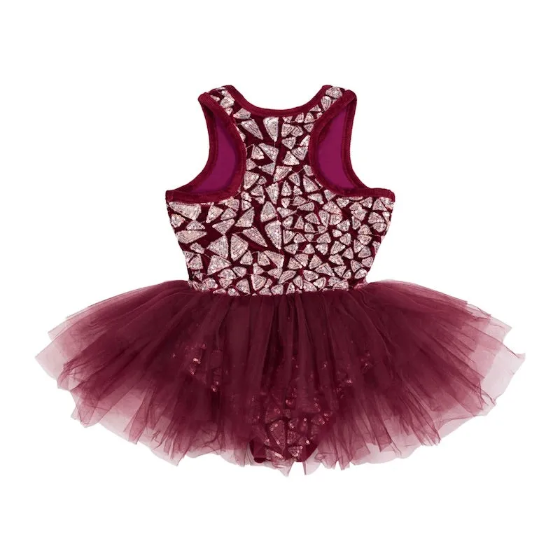 Rock Your Kid Plum Triangle Sequin Leotard