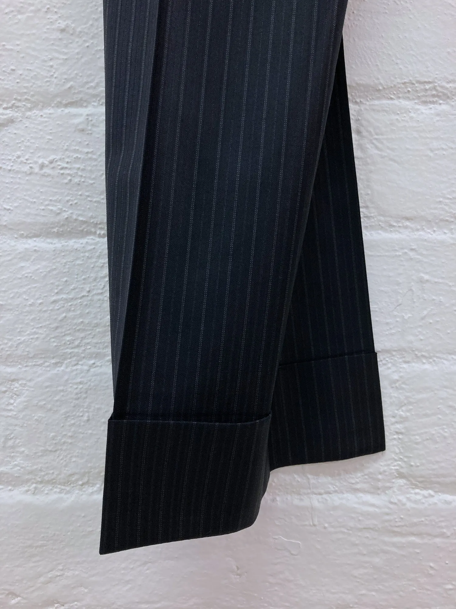 Romeo Gigli glossy striped wool two button trouser suit - mens 46 48