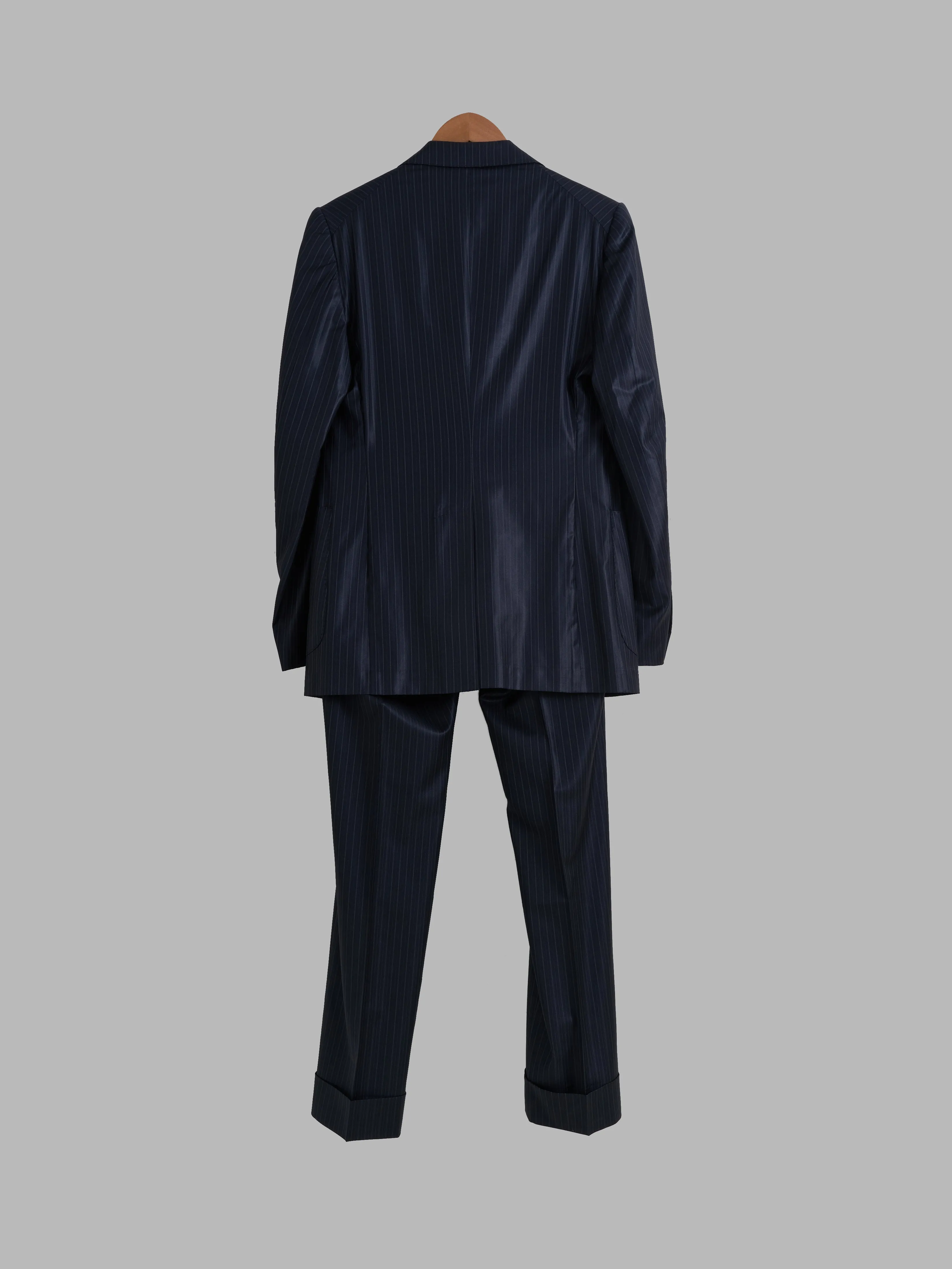 Romeo Gigli glossy striped wool two button trouser suit - mens 46 48