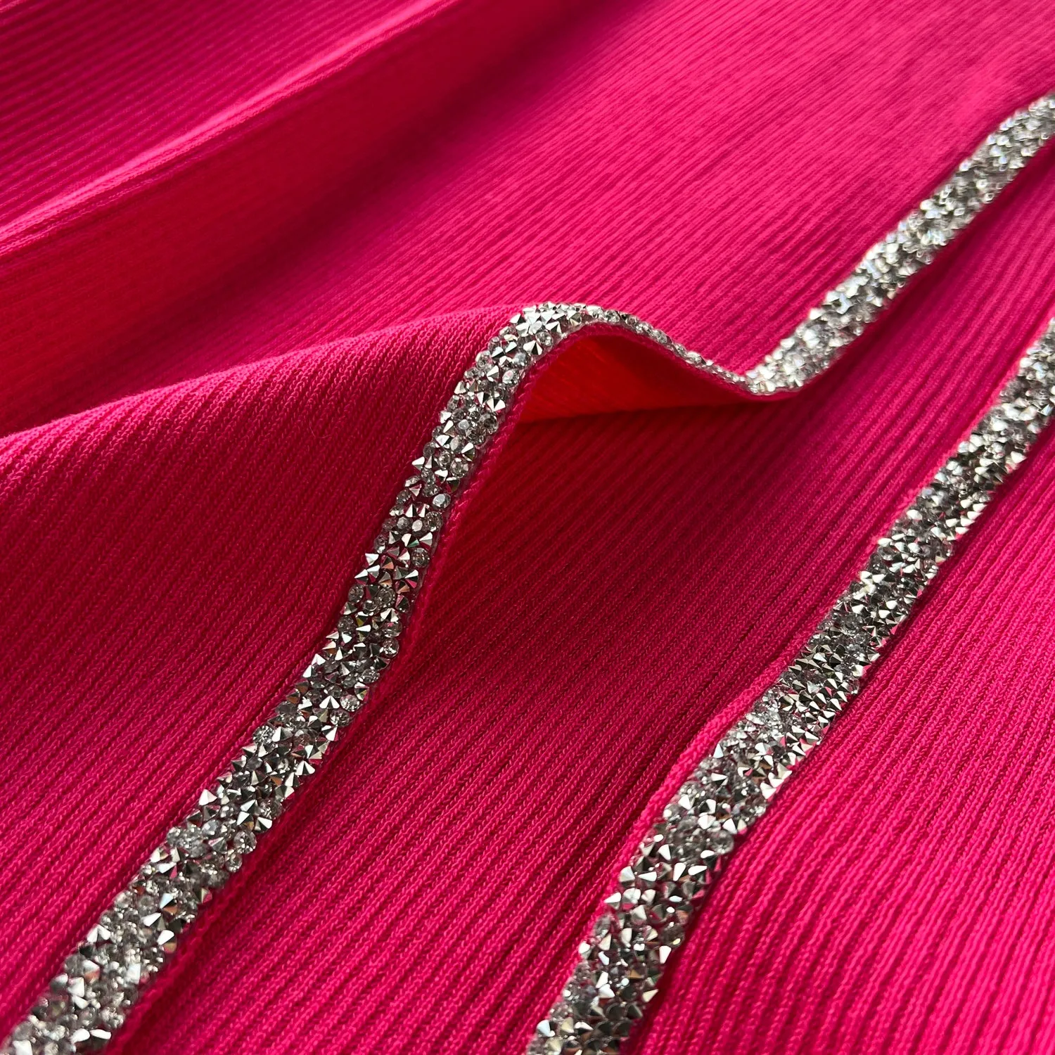 Round Collar Sequined Split Knitted Dress