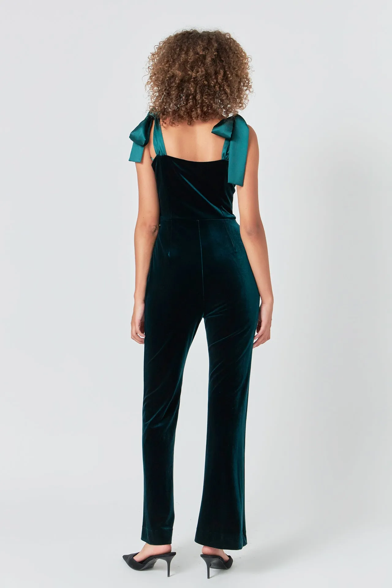 Satin Velvet Sweetheart Jumpsuit