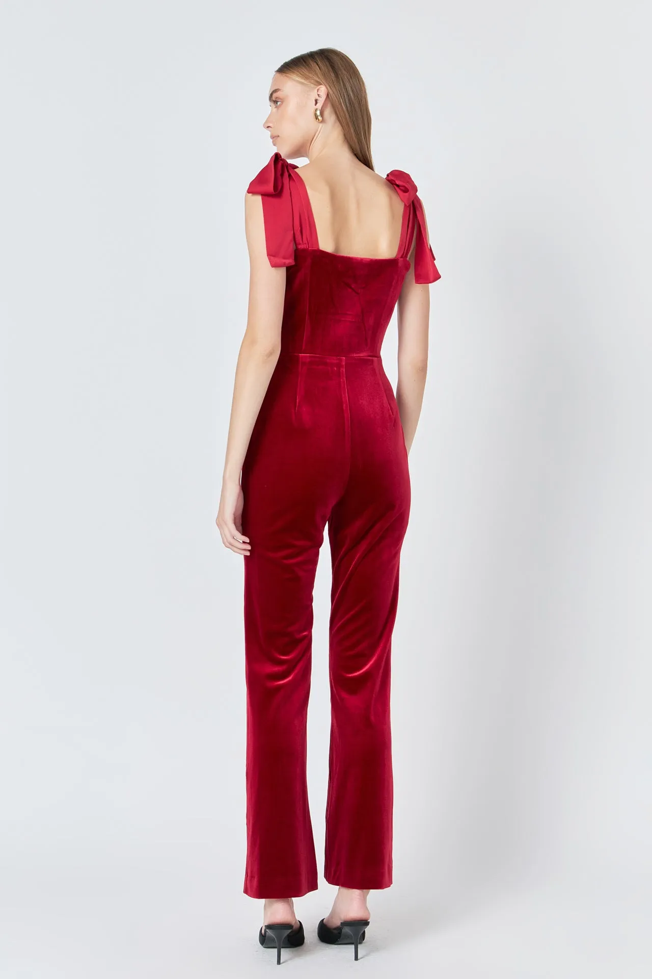 Satin Velvet Sweetheart Jumpsuit