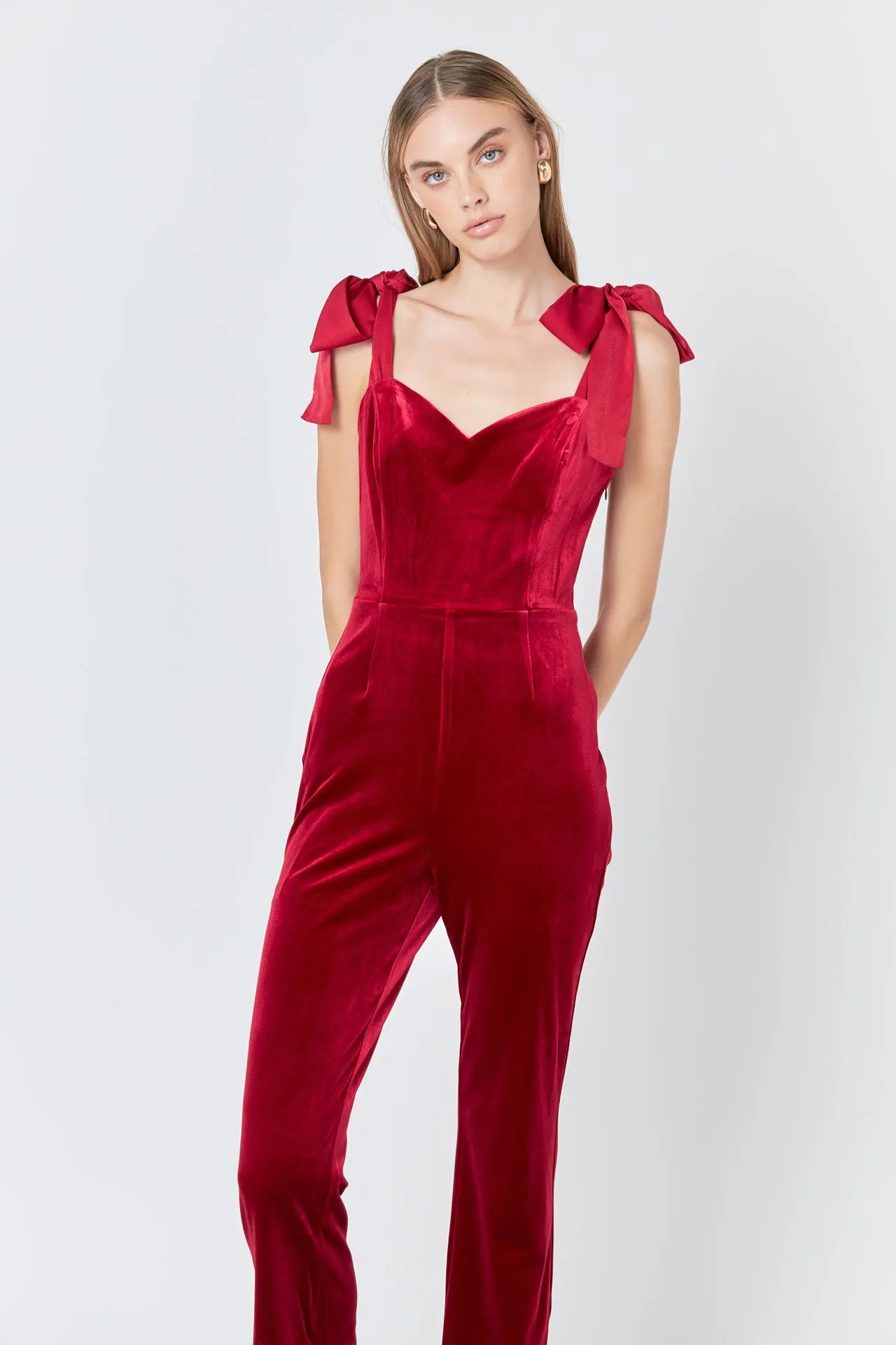 Satin Velvet Sweetheart Jumpsuit
