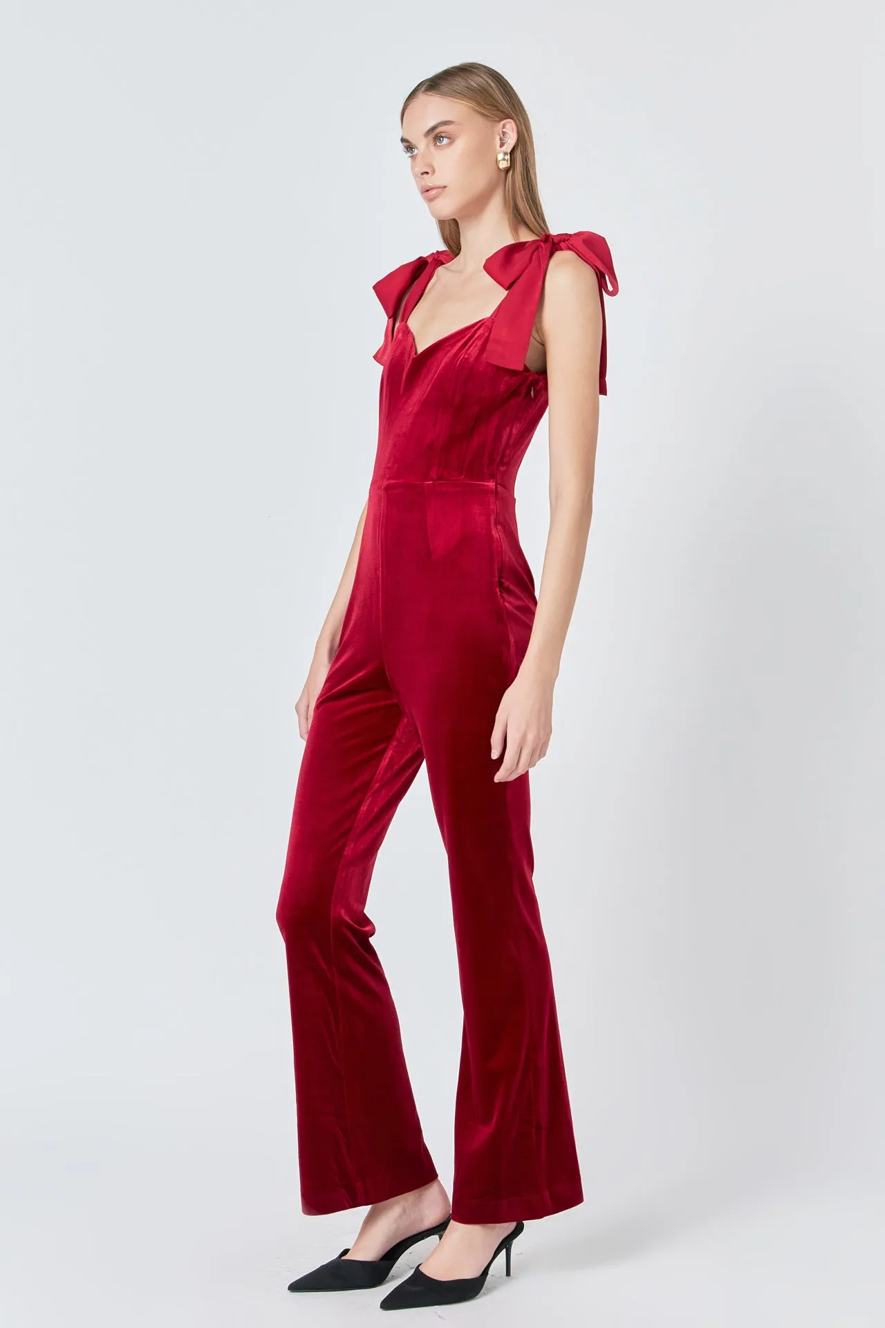 Satin Velvet Sweetheart Jumpsuit