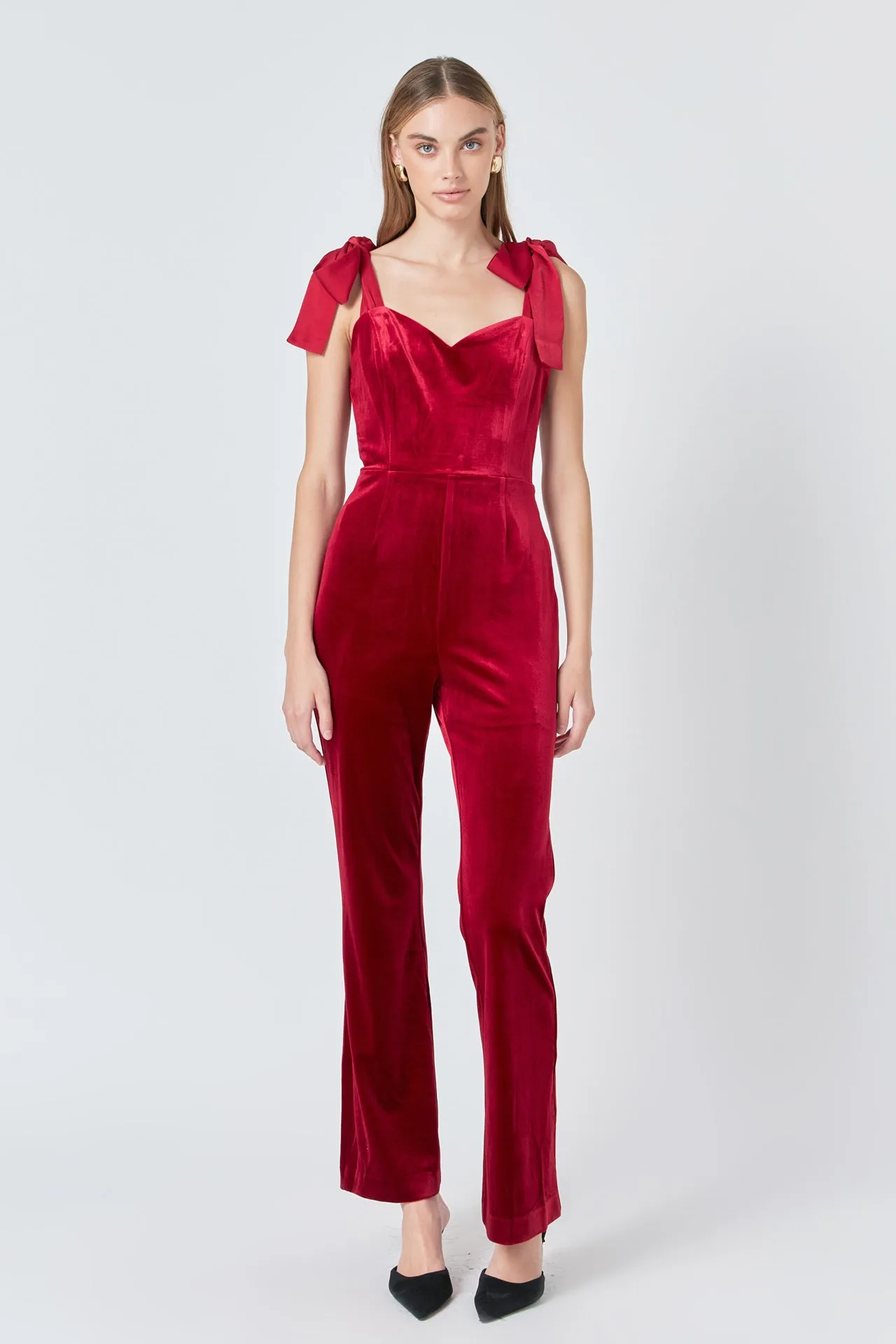 Satin Velvet Sweetheart Jumpsuit