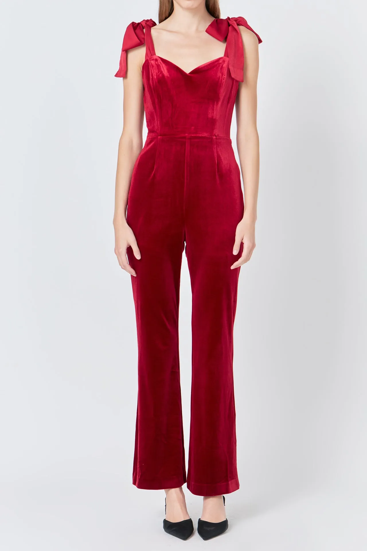 Satin Velvet Sweetheart Jumpsuit