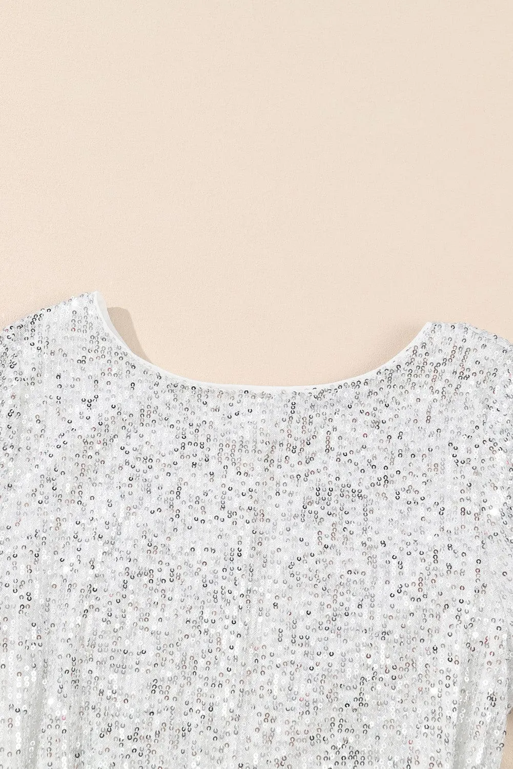 Sequin Tie Front T-Shirt Dress