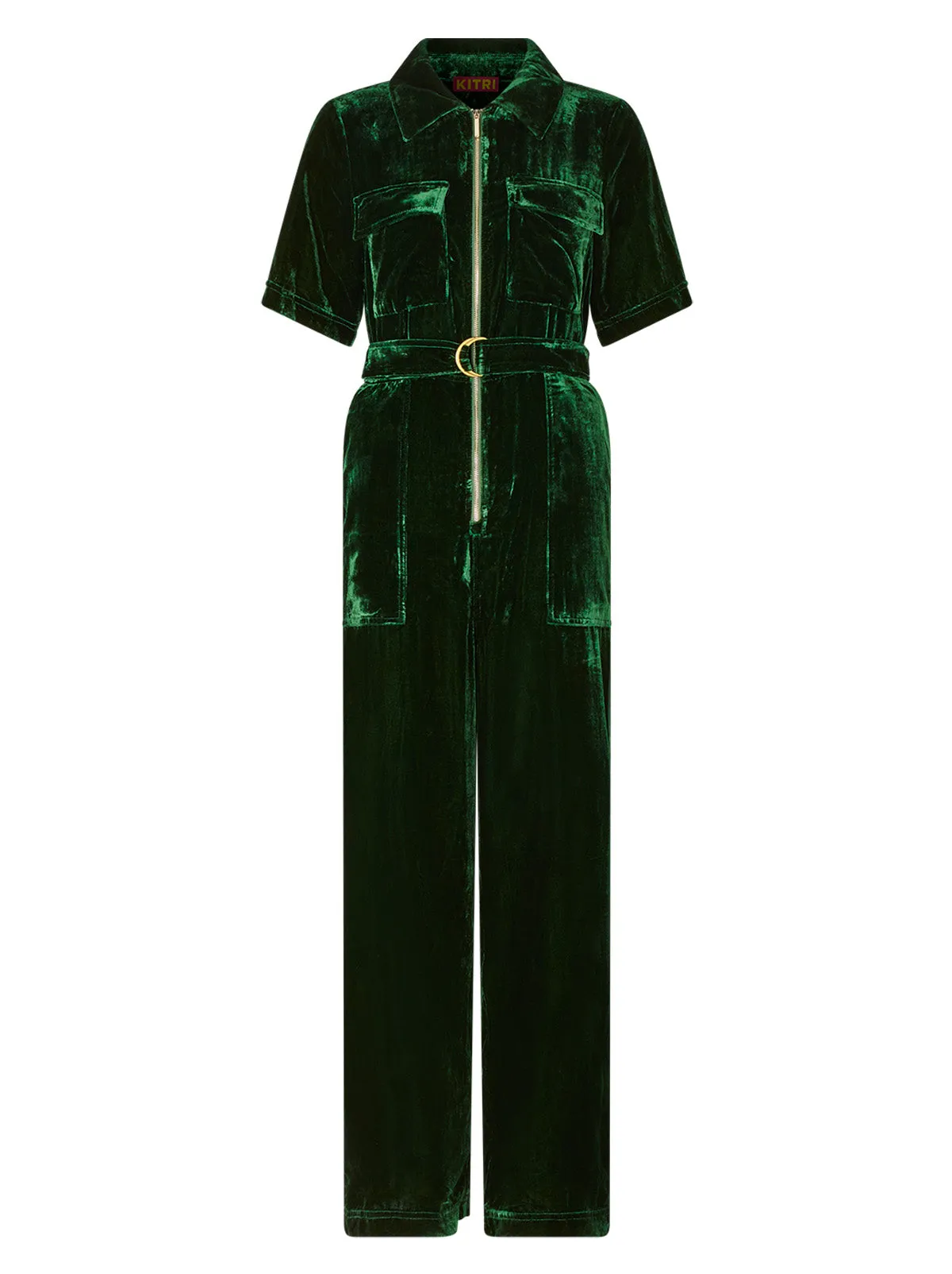 Serena Green Velvet Jumpsuit
