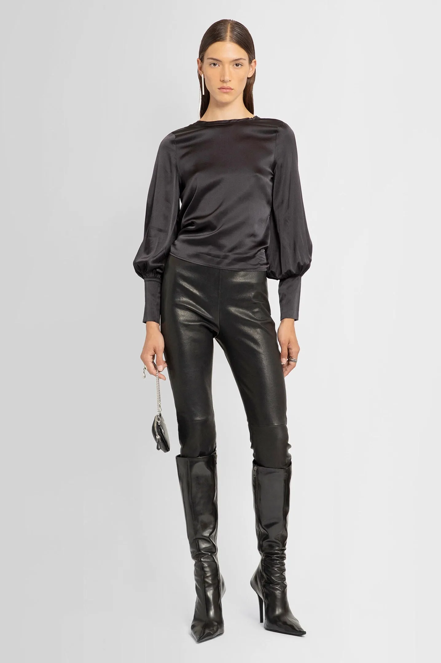 Sexy Back Silk Blouse in Black
