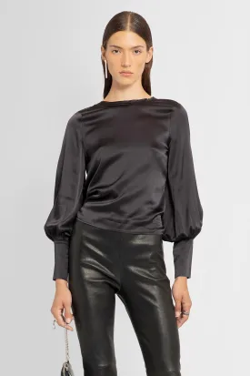 Sexy Back Silk Blouse in Black