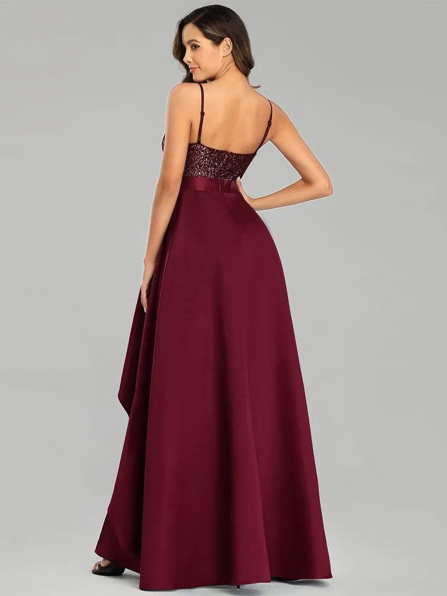 Sexy Backless Sparkly Prom Dresses for Women with Irregular Hem