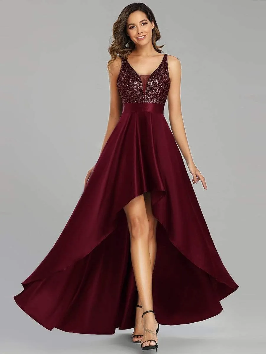 Sexy Backless Sparkly Prom Dresses for Women with Irregular Hem