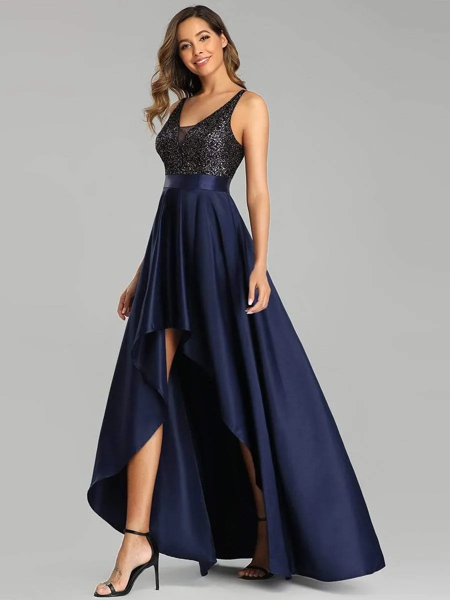 Sexy Backless Sparkly Prom Dresses for Women with Irregular Hem