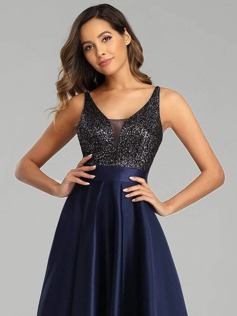Sexy Backless Sparkly Prom Dresses for Women with Irregular Hem