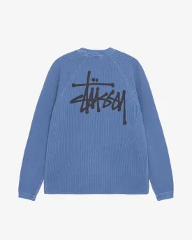 Stüssy - Men's Raglan Thermal Long Sleeve Crew - (Blue)