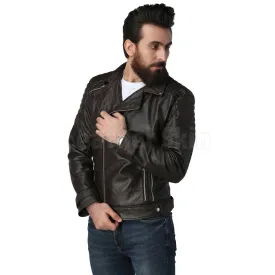 Supremacy Brown Biker Leather Jacket