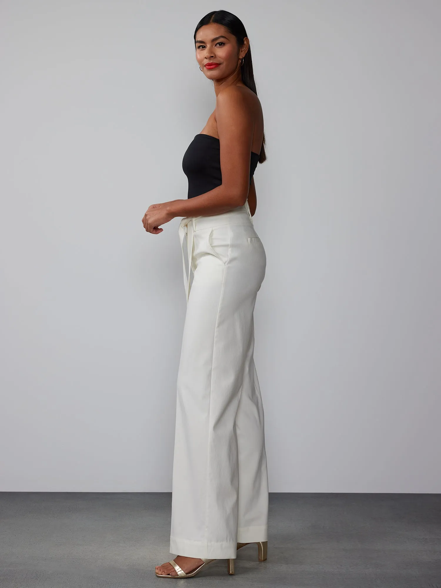 Tall Wide Leg Tie Waist Pant