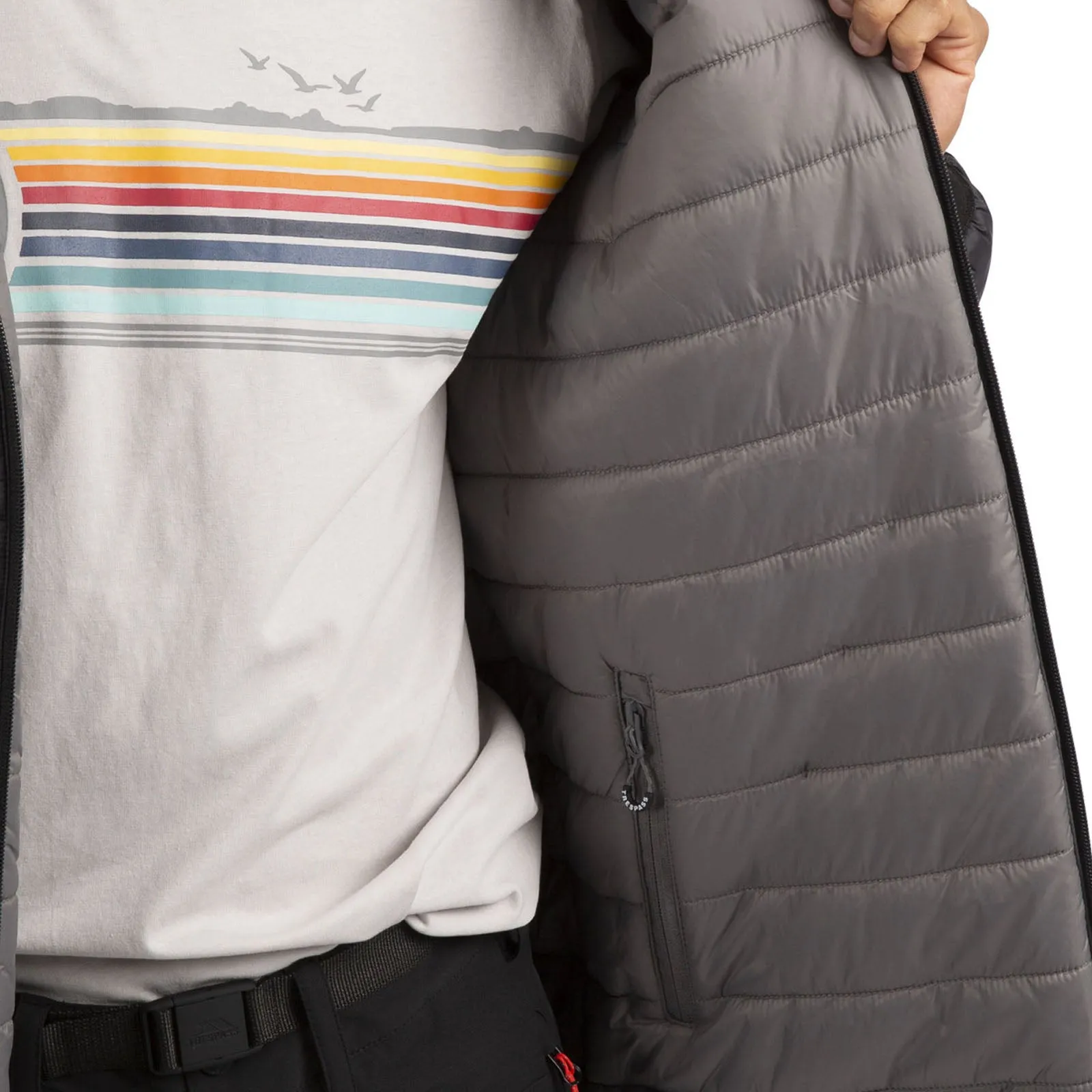 Trespass Mens Senby Padded Hooded Reversible Jacket