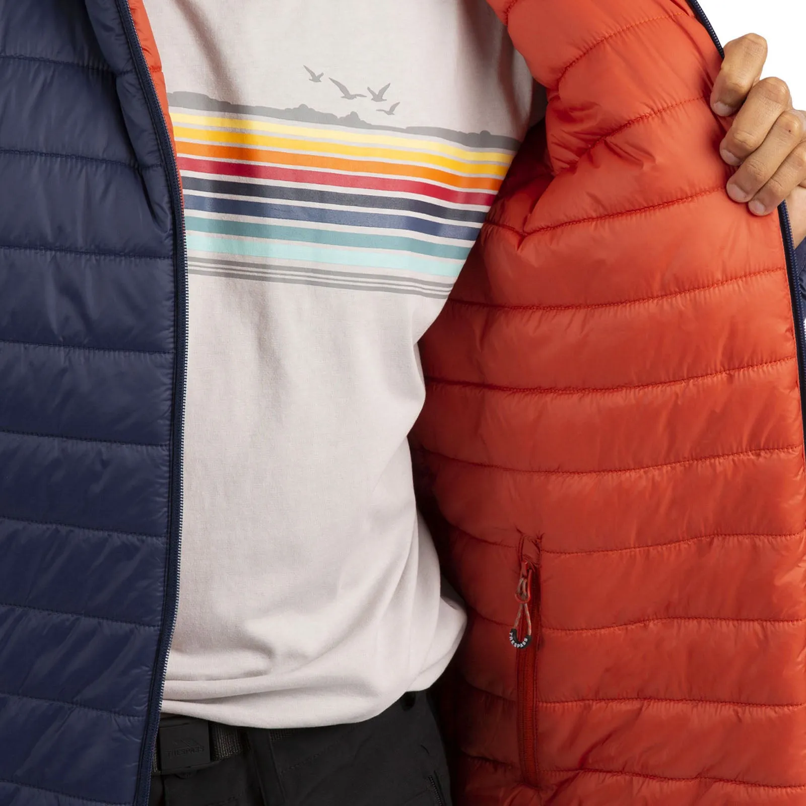 Trespass Mens Senby Padded Hooded Reversible Jacket