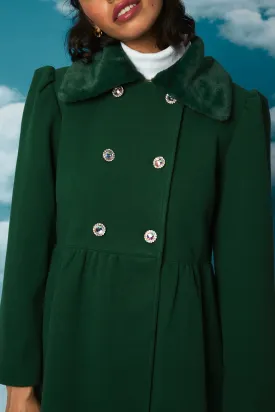 Velma Faux Fur Collar Detail Princess Coat Velma Faux Fur Collar Detail Princess Coat