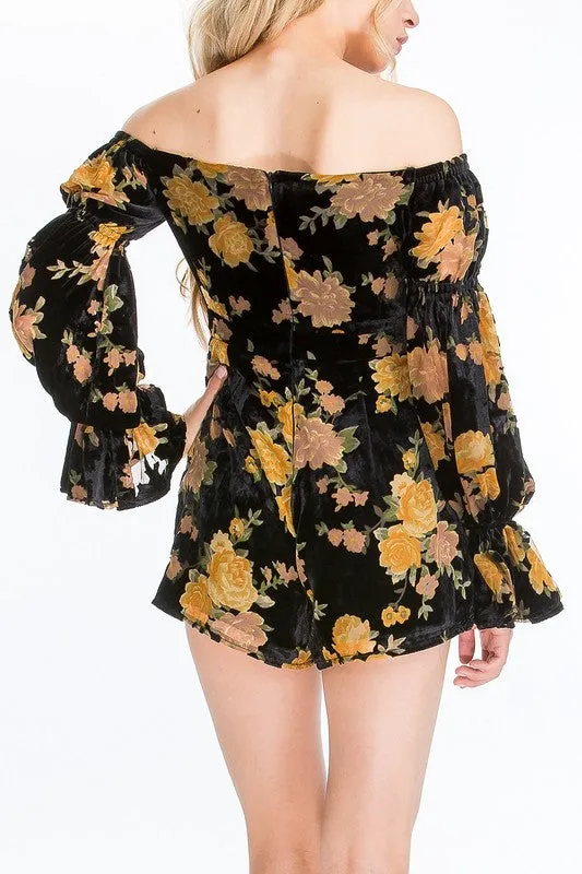 VELVET BURNOUT ROMPER