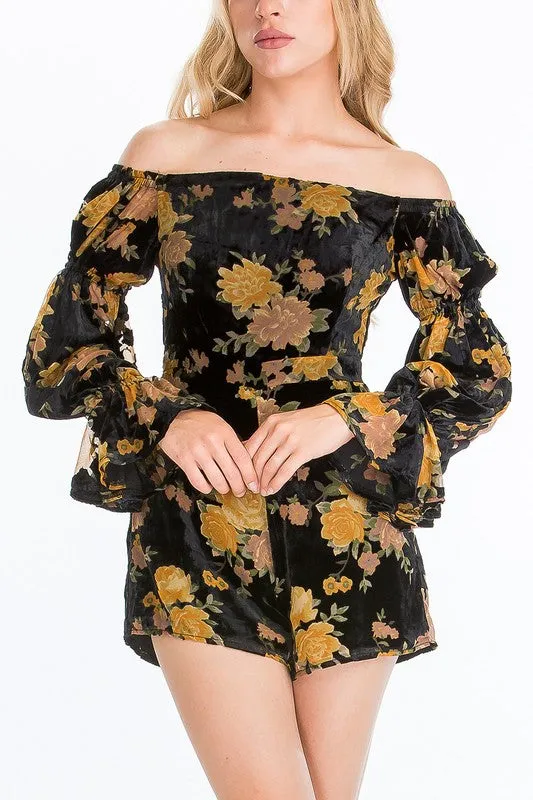 VELVET BURNOUT ROMPER