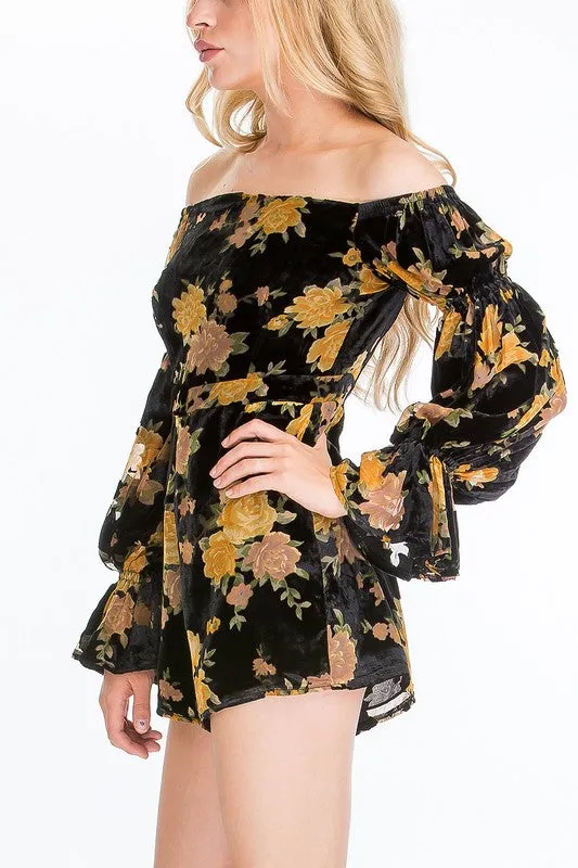 VELVET BURNOUT ROMPER