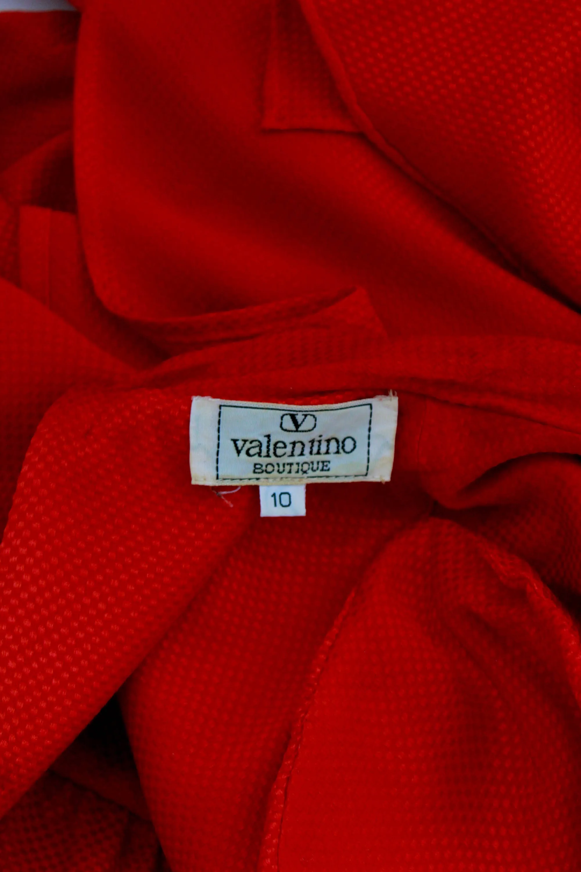 Vintage 1980s Valentino Red Silk Blouse, Large