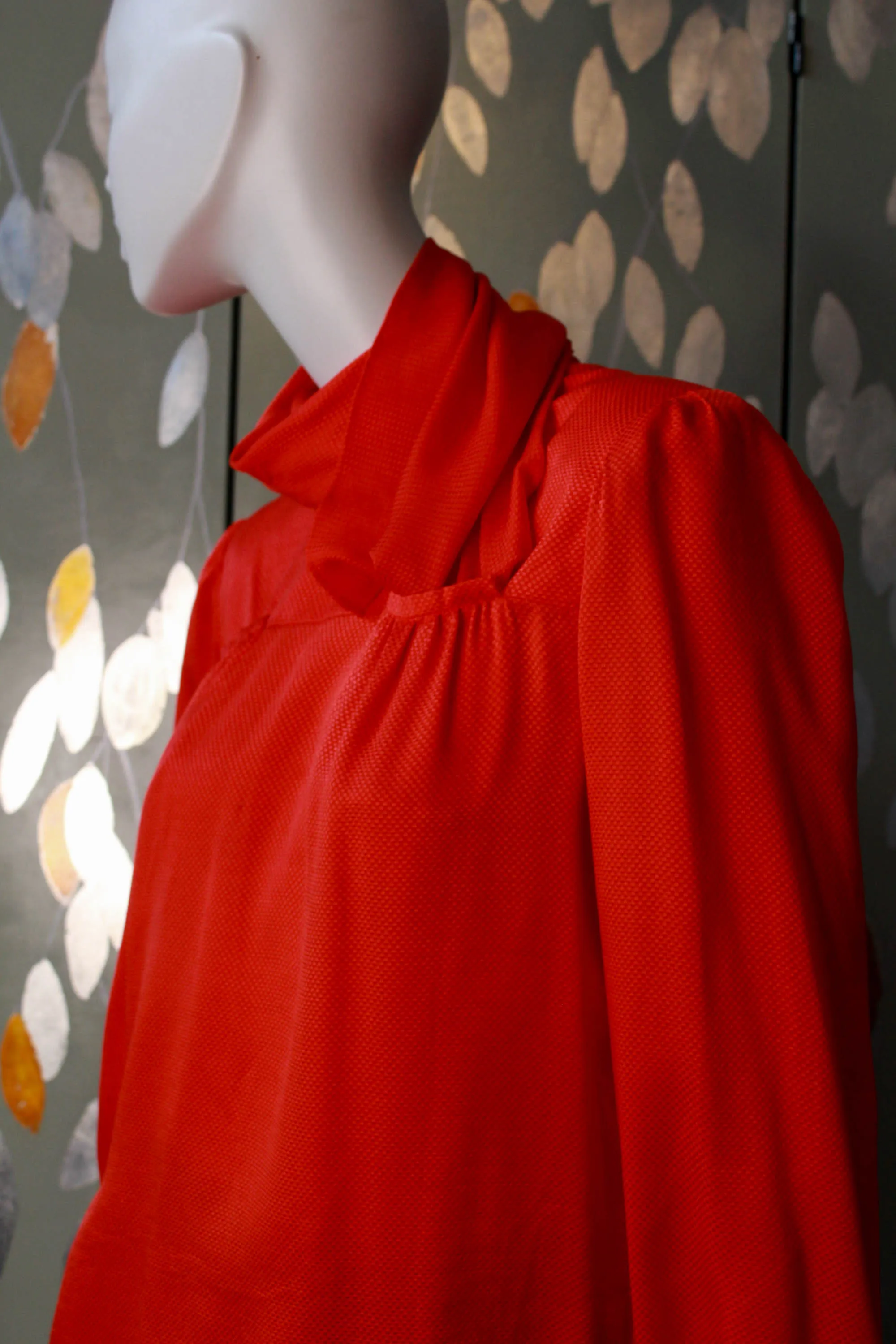Vintage 1980s Valentino Red Silk Blouse, Large