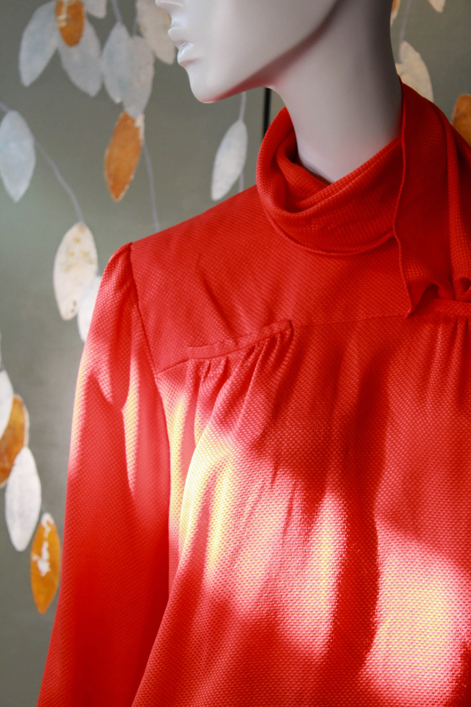Vintage 1980s Valentino Red Silk Blouse, Large