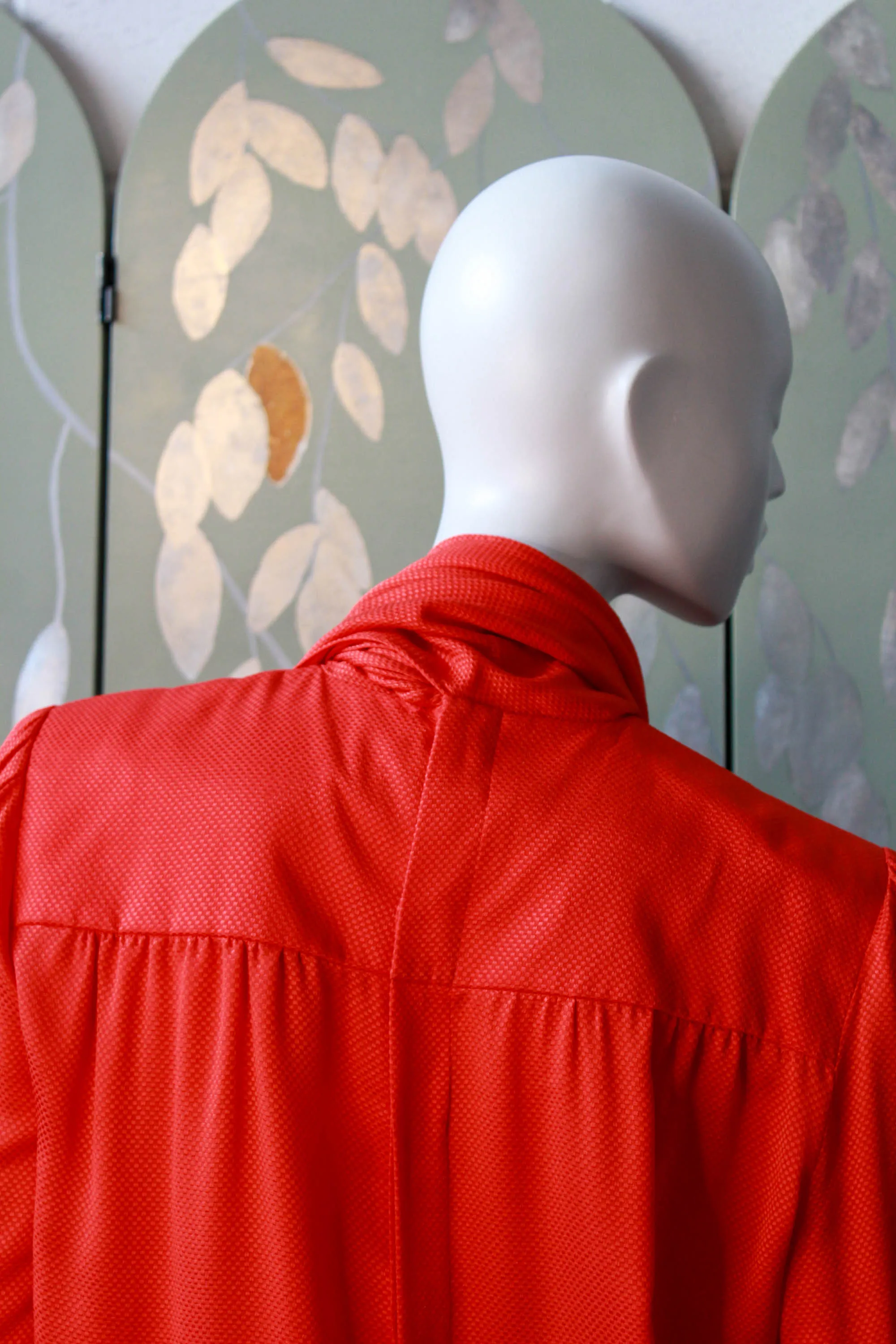 Vintage 1980s Valentino Red Silk Blouse, Large