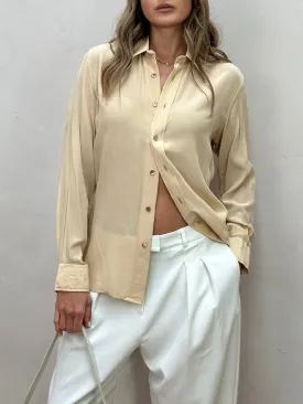 Vintage Silky Dagger Collar Shirt - M