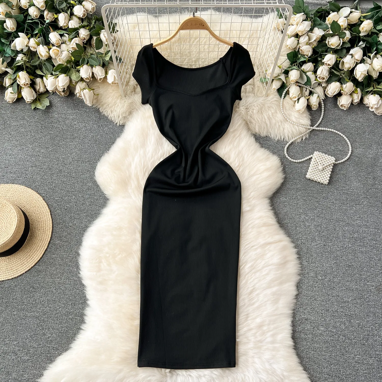 Vintage Stretchy Bodycon Knitted Dress
