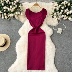 Vintage Stretchy Bodycon Knitted Dress