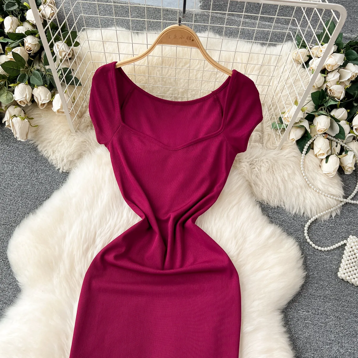Vintage Stretchy Bodycon Knitted Dress