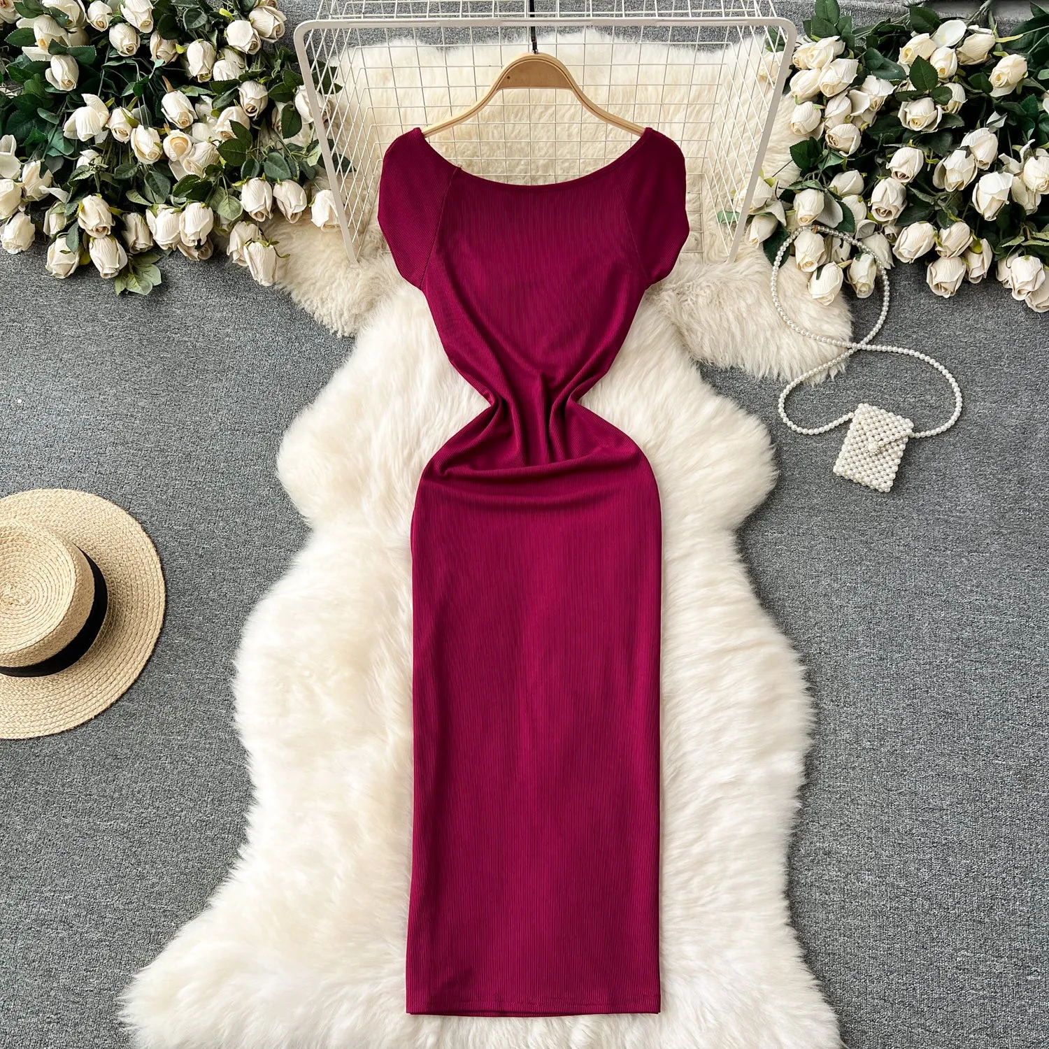 Vintage Stretchy Bodycon Knitted Dress
