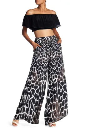 Wide Leg Pants in Jaguar Animal Print