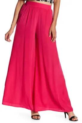 Wide Leg Pants in Solid Flamingo