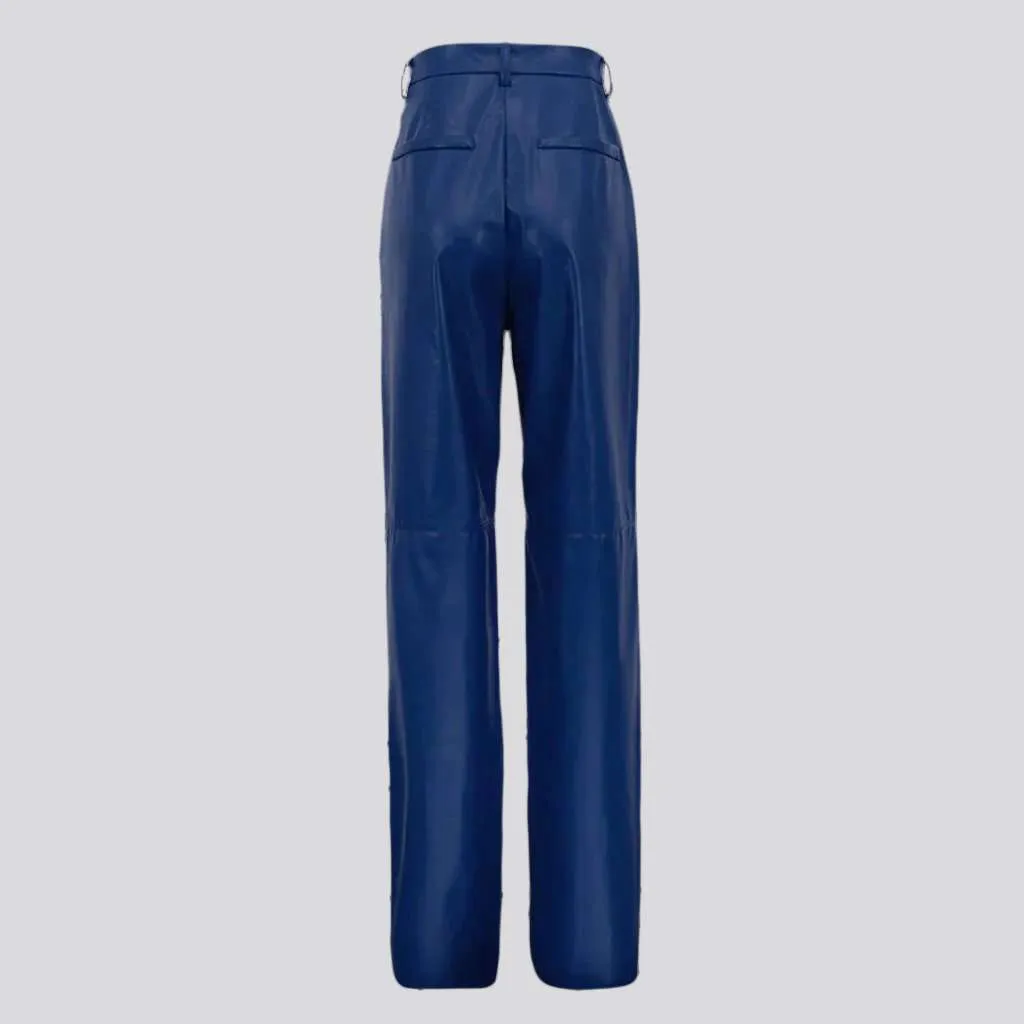 Wide-leg wax jean pants for ladies