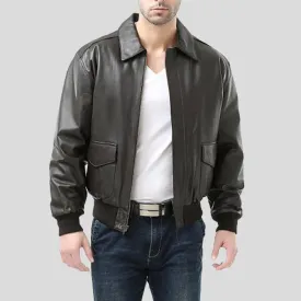 Wilt Black Bomber Leather Jacket