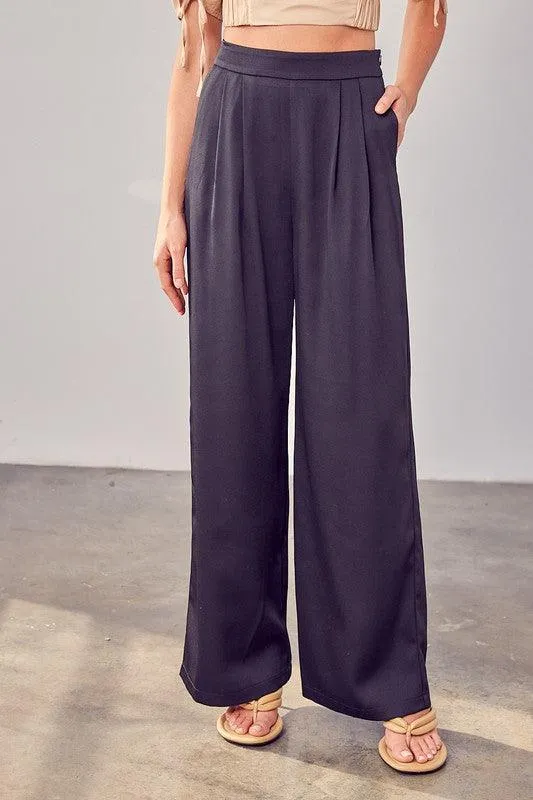Womens Black Wide Leg Pants