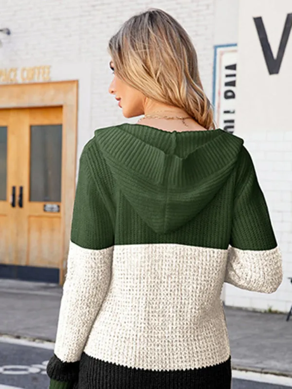 Womens Mid Length Hooded knitted Cardigan SIZE S-XL